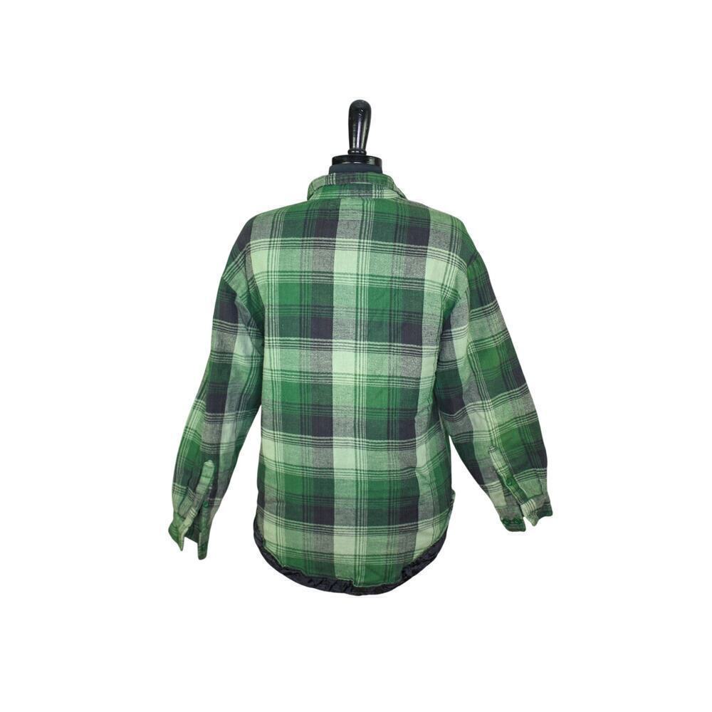 National Outfitters Plaid Flannel Shacket Quilted Lining Work Utility - Picture 2 of 3